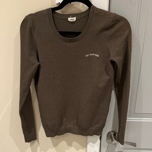 Garage Olive Green Scoop Neck Sweater
